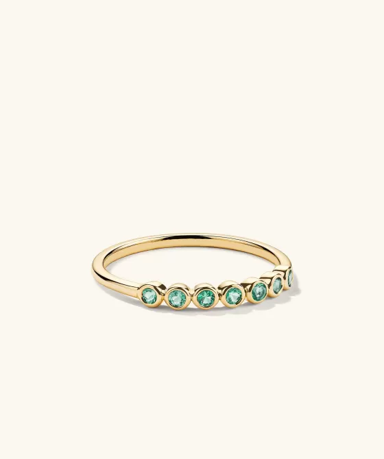 New Bezel Emerald Half Eternity Band Rings