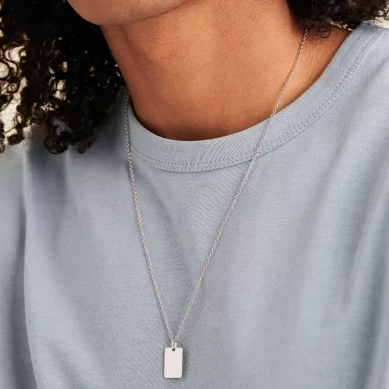 Hot Cable Chain Tag Necklace Necklaces