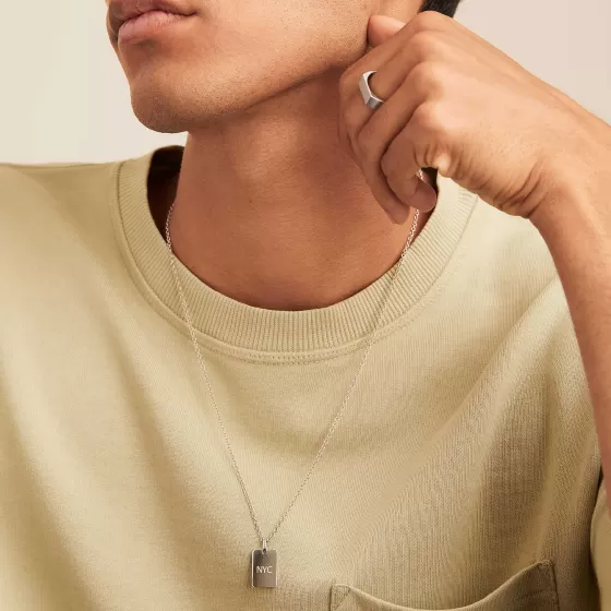 Hot Cable Chain Tag Necklace Necklaces