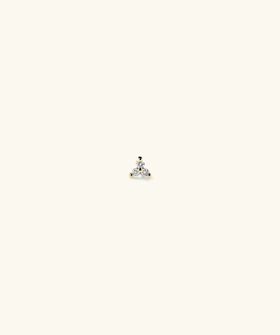New Mini Lotus Diamond Stud Earrings