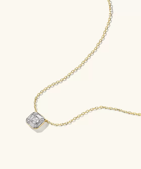 Hot Mosaic Cushion Diamond Necklace Necklaces