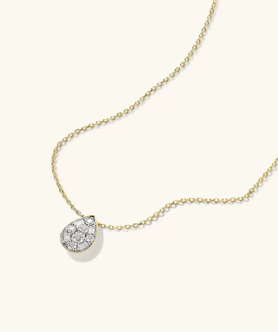 Fashion Mosaic Pear Diamond Necklace Necklaces
