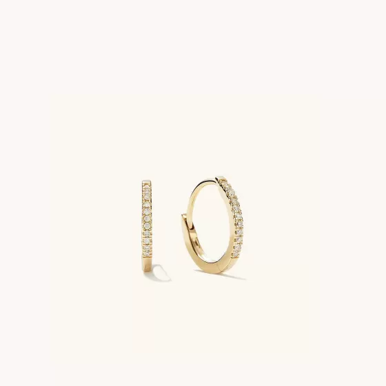 Discount Pav Diamond Huggie Hoops Earrings