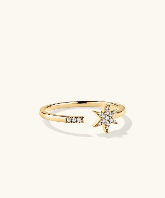 Flash Sale Pav Diamond Star Open Ring Rings