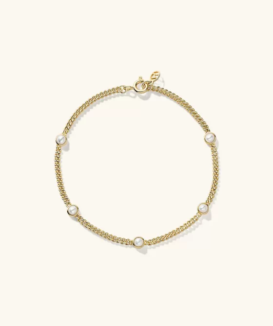 Cheap Pearl Curb Chain Bracelet Bracelets