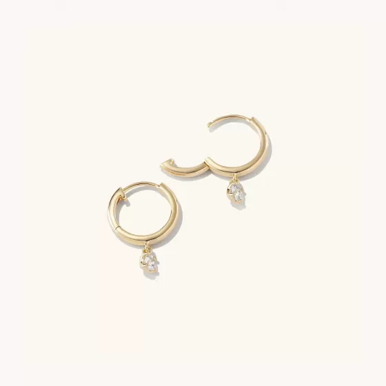 Outlet Round Topaz Hoops Earrings